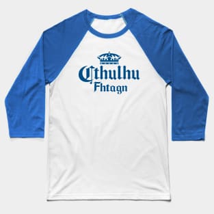 Cthulhu Corona in Blue Baseball T-Shirt